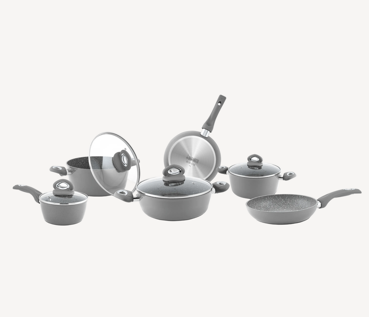 Conjunto de Panelas Bialetti Petravera Plus 10 Peças Indução